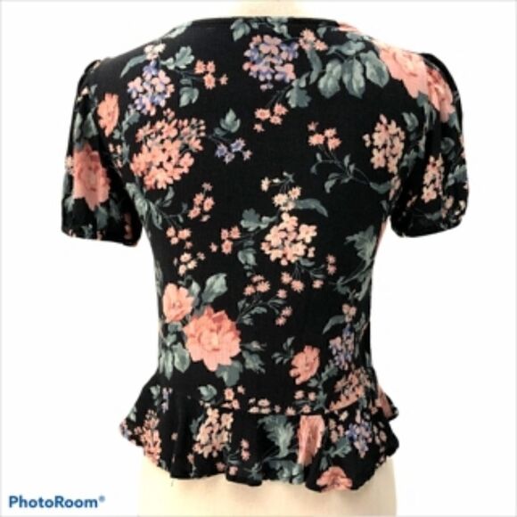 American Eagle Floral Deep V-Neck Top - Picture 3 of 6